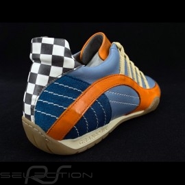 Sneaker / basket shoes style race driver Gulf blue V2 - men