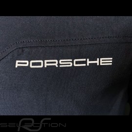 Porsche polo Shirt Classic marineblau / weiße Kragen lange Armel Porsche WAP917 - Herren