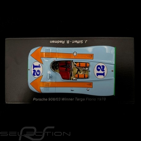Coffret 4 Miniatures Porsche 908/3 Gulf - Targa Florio 1970 - Échelle 1/43 - Best