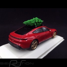 Porsche Taycan Turbo S 2020 carmin rot mit Weihnachtsbaum 1/43 Minichamps WAP0200000MPLG