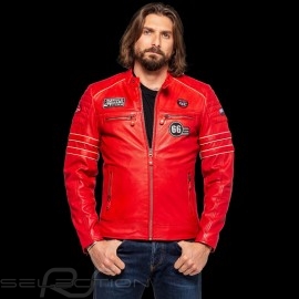 Lederjacke 24h Le Mans 66 Mulsanne Rot - Herren