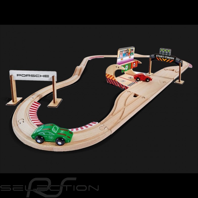 Porsche Racing 350 cm Rennstrecke aus Holz mit 2 Autos und Zubehör Eichhorn  109475850 - Elfershop