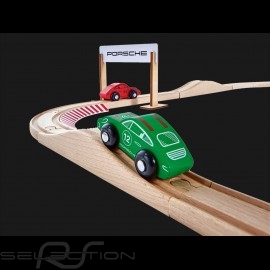 Porsche Racing 350 cm Rennstrecke aus Holz mit 2 Autos und Zubehör Eichhorn 109475850