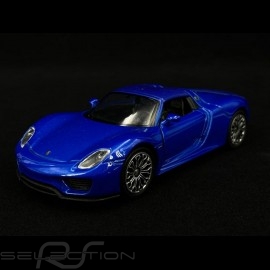 Porsche 918 Spyder pull back toy Welly metallic blue MAP01019420