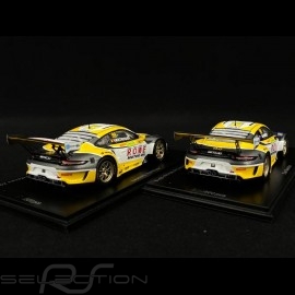 Duo Posche 911 GT3 R typ 991 n° 98 & n° 99 FIA GT World Cup Macau 2019 1/43 Spark SA210 SA211