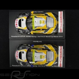 Duo Posche 911 GT3 R typ 991 n° 98 & n° 99 FIA GT World Cup Macau 2019 1/43 Spark SA210 SA211