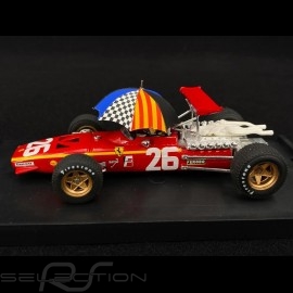 Ferrari 312 F1 Sieger Grand Prix France 1968 n° 26 mit Fahrer Jacky Ickx und Regenschirm 1/43 Brumm R171-CHU