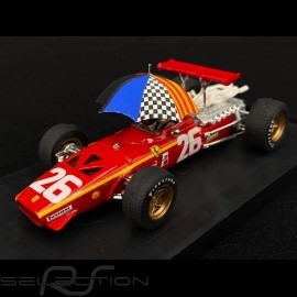 Ferrari 312 F1 Sieger Grand Prix France 1968 n° 26 mit Fahrer Jacky Ickx und Regenschirm 1/43 Brumm R171-CHU