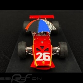 Ferrari 312 F1 Sieger Grand Prix France 1968 n° 26 mit Fahrer Jacky Ickx und Regenschirm 1/43 Brumm R171-CHU