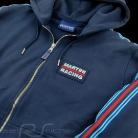 Martini Racing Team Jacke Stripes mit Kapuze Premium Hoodie Marineblau