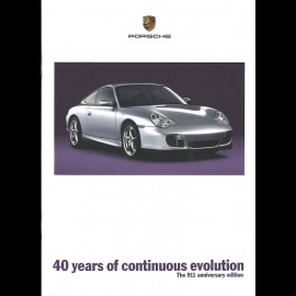 Porsche Broschüre 40 years of continuous evolution The 911 type 996 anniversary edition 05/2003 in englisch WVK20772004