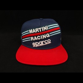 Sparco Cap Martini Racing Marineblau / rot flaches Visier 001282MRBM