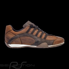 Sneaker / Basket Schuhe Rennfahrer Design Cognac Braun - Herren