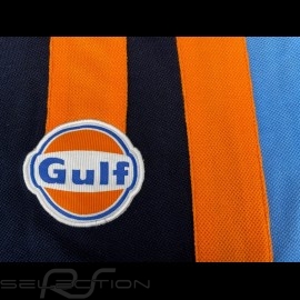 Gulf Poloshirt Racing Stripes Marineblau - Herren