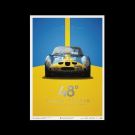 Poster Ferrari 250 GTO Blau Targa Florio 1964 Limitierte Auflage