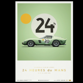 Ferrari Poster 250 GTO Grün 24h Le Mans 1962 Limitierte Auflage