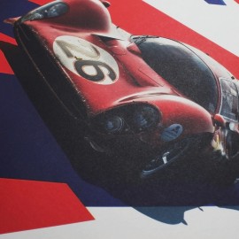 Ferrari Poster 412P Rot 24-Stunden-Rennen von Daytona 1967 Limitierte Auflage