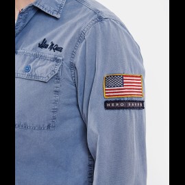 Steve McQueen shirt US army Grey blue - Men