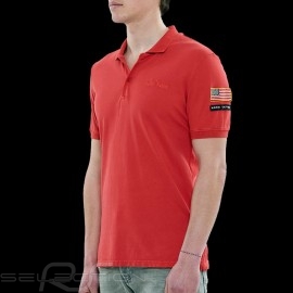 Steve McQueen Poloshirt US Star & Stripes Rot - Herren