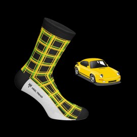 Porsche 911 Carrera RS 3.2 Ruf CTR Yellowbird Socken Schwarz / Grün / Gelb - Unisex - Größe 41/46