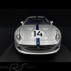 Ferrari California T n° 14 "The Hot Rod" 70. Jahrestag silber / blauer Streifen 1/18 Bburago 76103