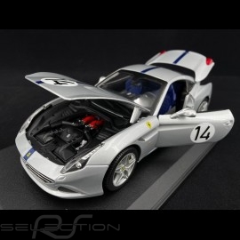 Ferrari California T n° 14 "The Hot Rod" 70. Jahrestag silber / blauer Streifen 1/18 Bburago 76103
