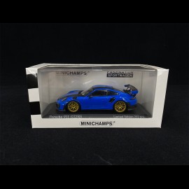 Porsche 911 GT2 RS Type 991 Weissach 2018 Voodoo Blue Black Gold 1/43 Minichamps 413067233