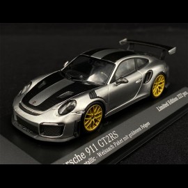 Porsche 911 GT2 RS Type 991 Weissach 2018 Metallic-Silber Schwarz Gold 1/43 Minichamps 413067231