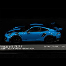 Porsche 911 GT2 RS Type 991 Weissach 2018 Blue Turquoise Black 1/43 Minichamps 413067234