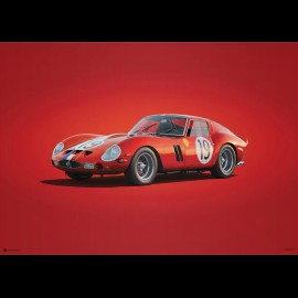 Ferrari Poster 250 GTO Rot 24h Le Mans 1962 - Colors of Speed