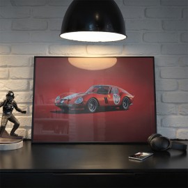 Ferrari Poster 250 GTO Rot 24h Le Mans 1962 - Colors of Speed