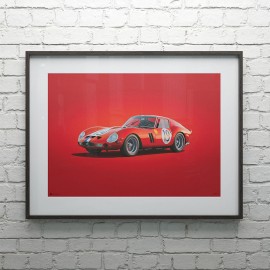 Poster Ferrari 250 GTO Red 24H Le Mans 1962 - Colors of Speed