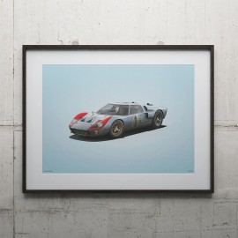 Ford Poster GT40 Blau 2. 24h Le Mans 1966 n° 1 - Colors of Speed