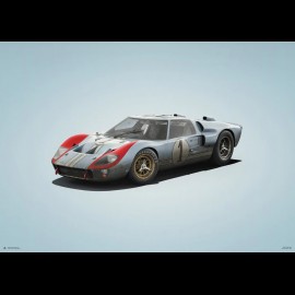 Ford Poster GT40 Blau 2. 24h Le Mans 1966 n° 1 - Colors of Speed