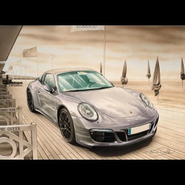 Porsche Poster Porsche 911 Type 991 Targa GTS Deauville Aluminium Rahmen François Bruère - N137