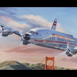 Poster Lockheed Constellation San Francisco original drawing by Benjamin Freudenthal