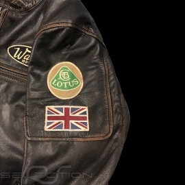 Leather jacket Jo Siffert Classic driver Dark brown aged - men