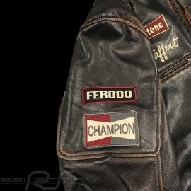 Leather jacket Jo Siffert Classic driver Dark brown aged - men