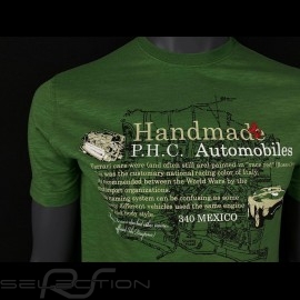 Ferrari T-shirt 340 Mexico Green Ferrari Handmade Automobiles Collection - men