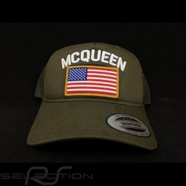 Steve McQueen Hat Snapback Khaki green USA flag - Men
