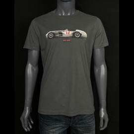 T-shirt Silver Car Mercedes-Benz N°12 W196 1954 Grau Asphalte Hero Seven - Herren