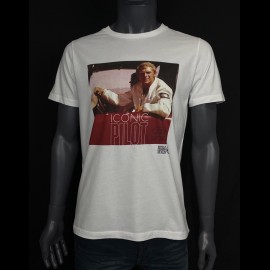 Steve McQueen T-shirt Iconic Pilot weiß Hero Seven - Herren