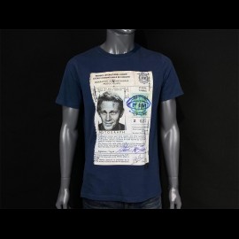 Steve McQueen T-shirt Driving License Marine Blue Hero Seven - men