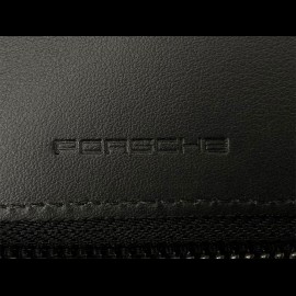Porsche Geldbörse Reisebrieftasche Metallwappen  Schwarz Leder WAP0300300NKEG
