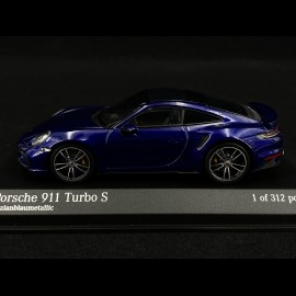 Porsche 911 type 992 Turbo S metallic blue 1/43 Minichamps 410069471