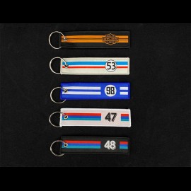 Set of 5 Selection RS Fabric Keyrings Iconic Cars