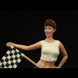 Porsche Gridgirl with checkered flag 1/18 Figurine diorama SUN00001FF