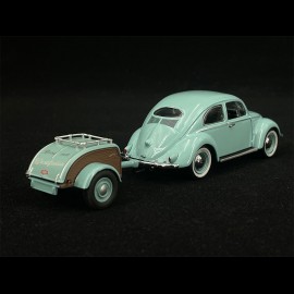 Volkswagen Beetle Kafer with Westfalia Trailer 1958 Turquoise 1/43 Schuco 450269900