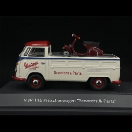 Volkswagen Combi T1b Pick Up 1963 with Scooter Pearl White 1/43 Schuco 450358400