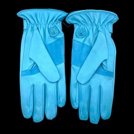 Gulf Racing leather driving gloves Gulf Blue / Contrasting stripes - men